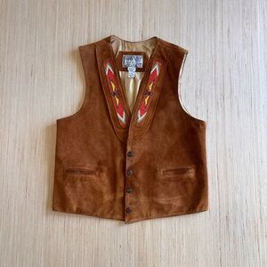 Vintage Leather City Made in Mexico Suede Leather Vest